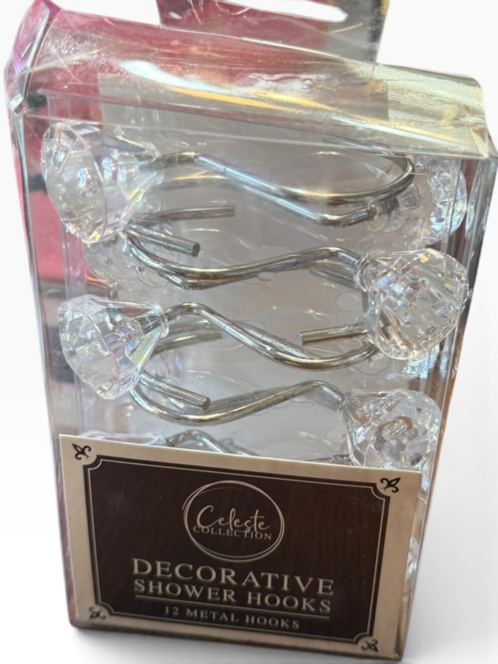 Celeste Collection Decorative Shower Hooks – 12 Metal Hooks – NWT